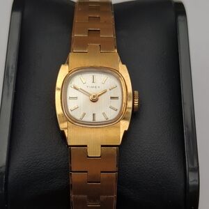 Timex Women's Gold Watch with Silver Dial
